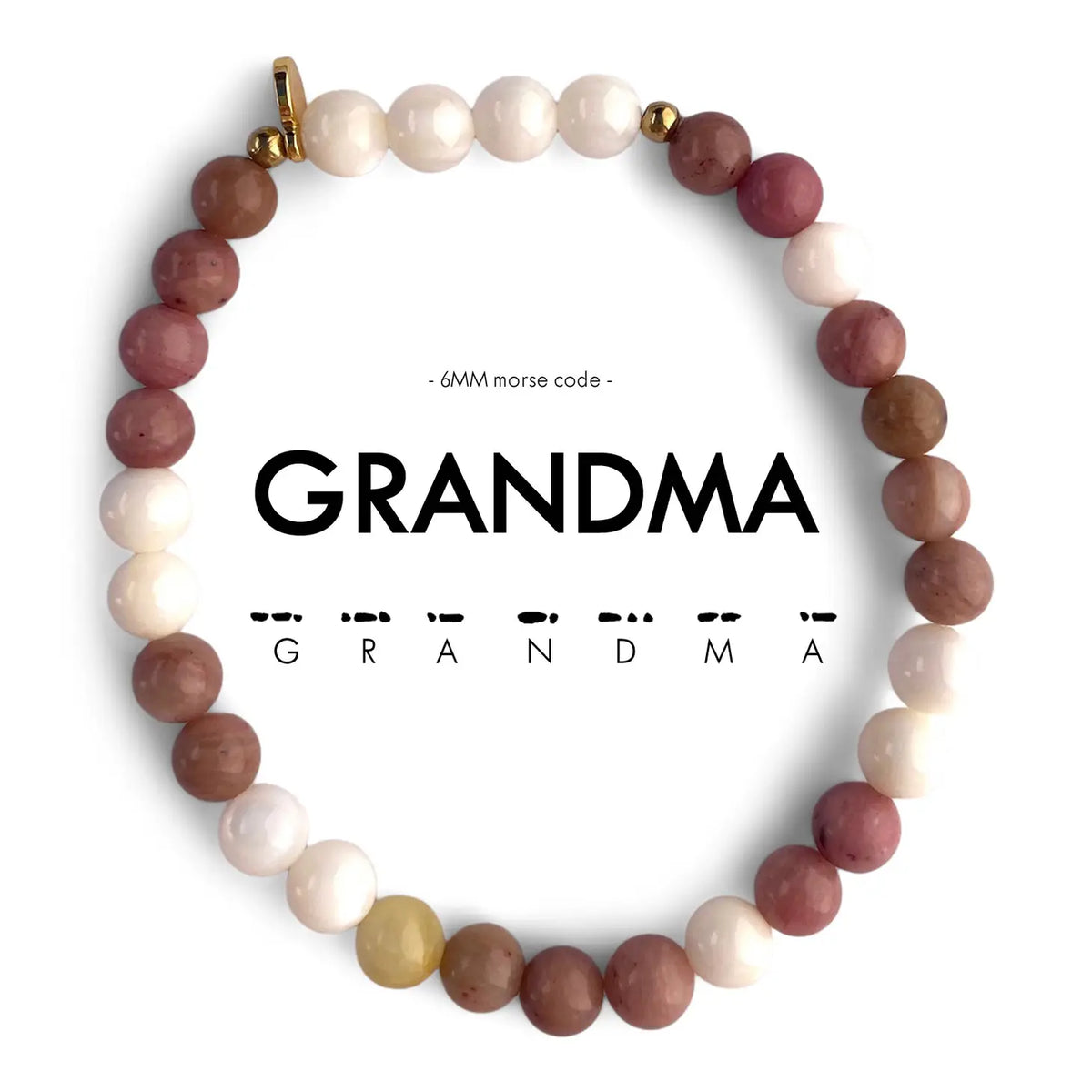 Grandma 6mm Morse Code Bracelet