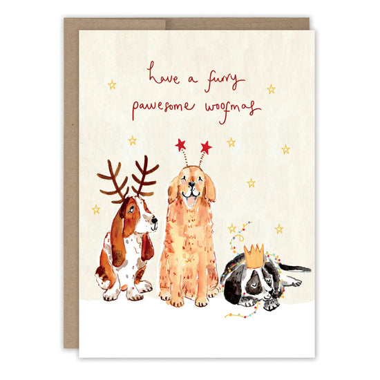 Dogs Pawesome Woofmas Holiday Card