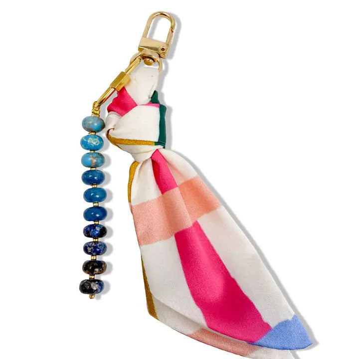 Silk & Gemstone Bag Charm