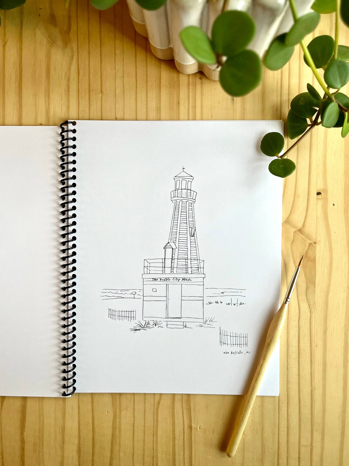 Michigan Lighthouse Watercolor Sketchbook 