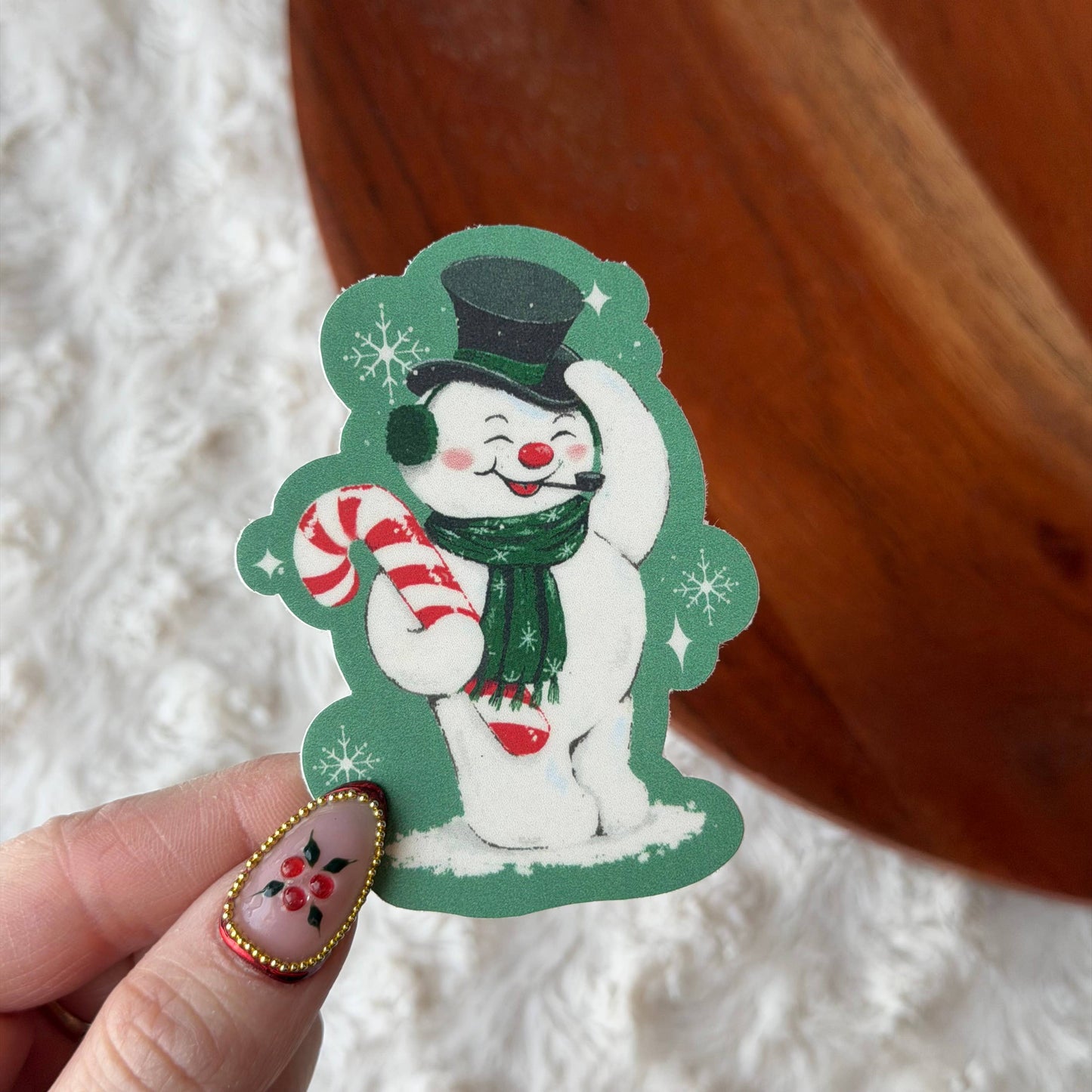 Vintage Snowman Sticker