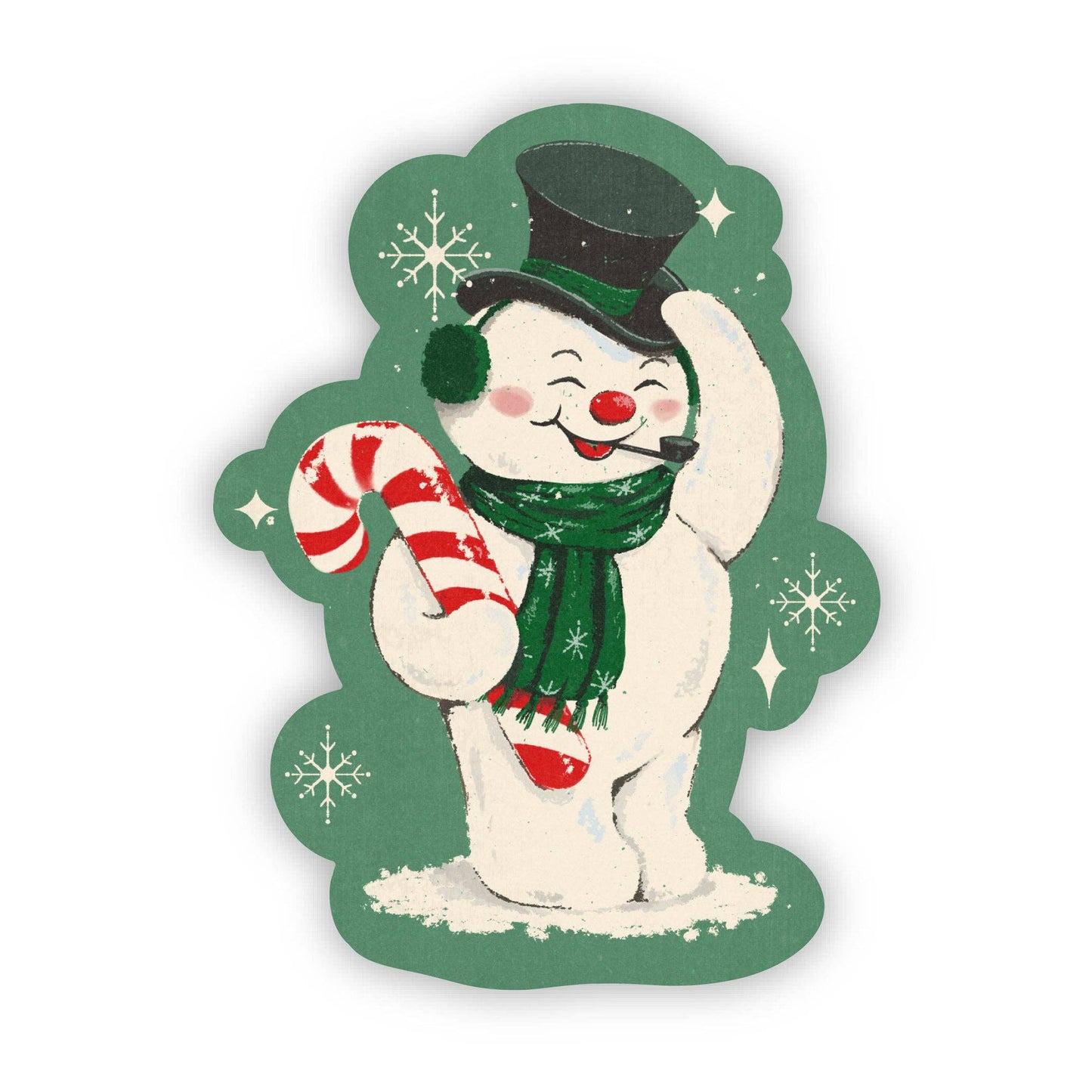 Vintage Snowman Sticker