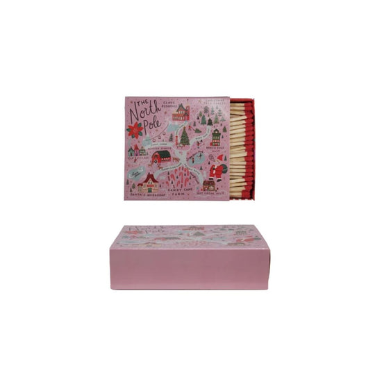 Safety Matches in Matchbox with North Pole Scene