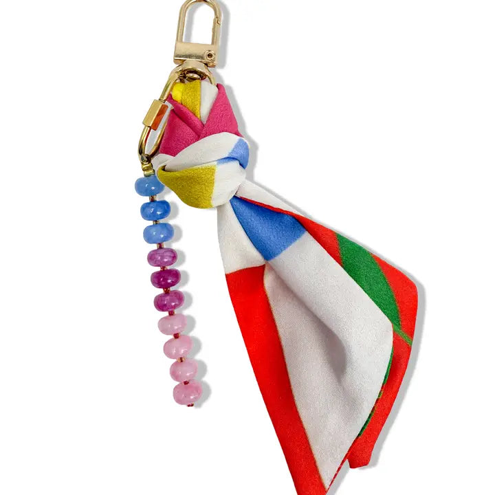 Silk & Gemstone Bag Charm