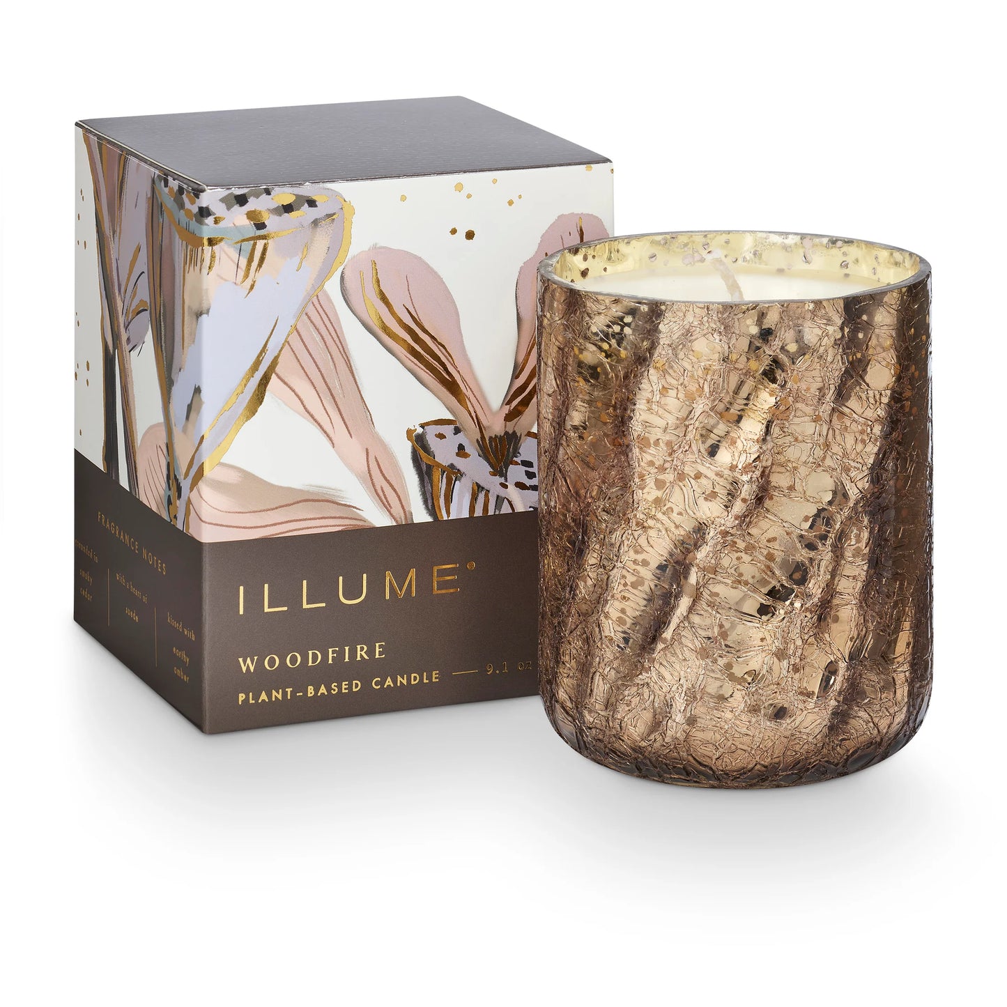 Boxed Crackle Glass Holiday Candle