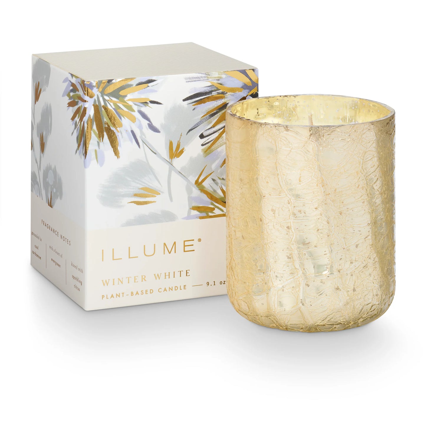 Boxed Crackle Glass Holiday Candle