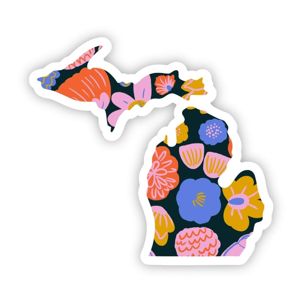 Colorful Flower Michigan Sticker