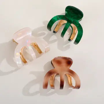 Jade Small Octopus Claw Clip