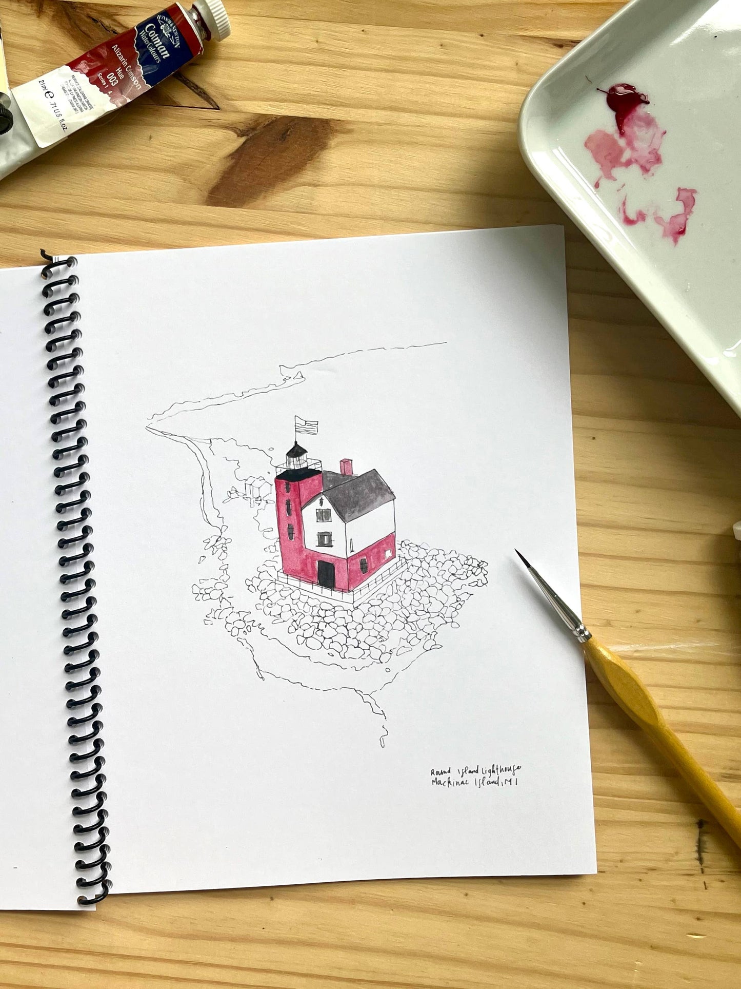 Michigan Lighthouse Watercolor Sketchbook 
