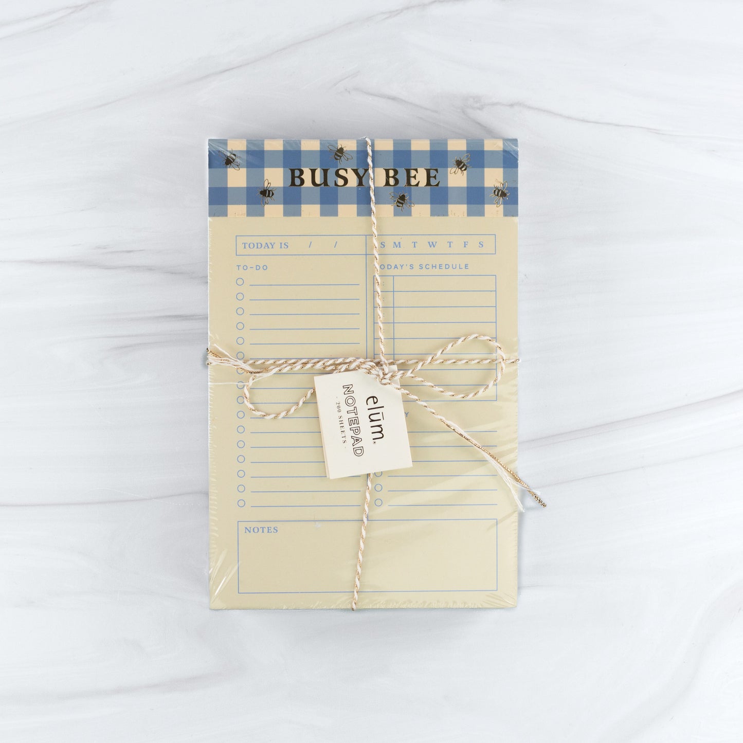 Gingham Busy Bee List Pad
