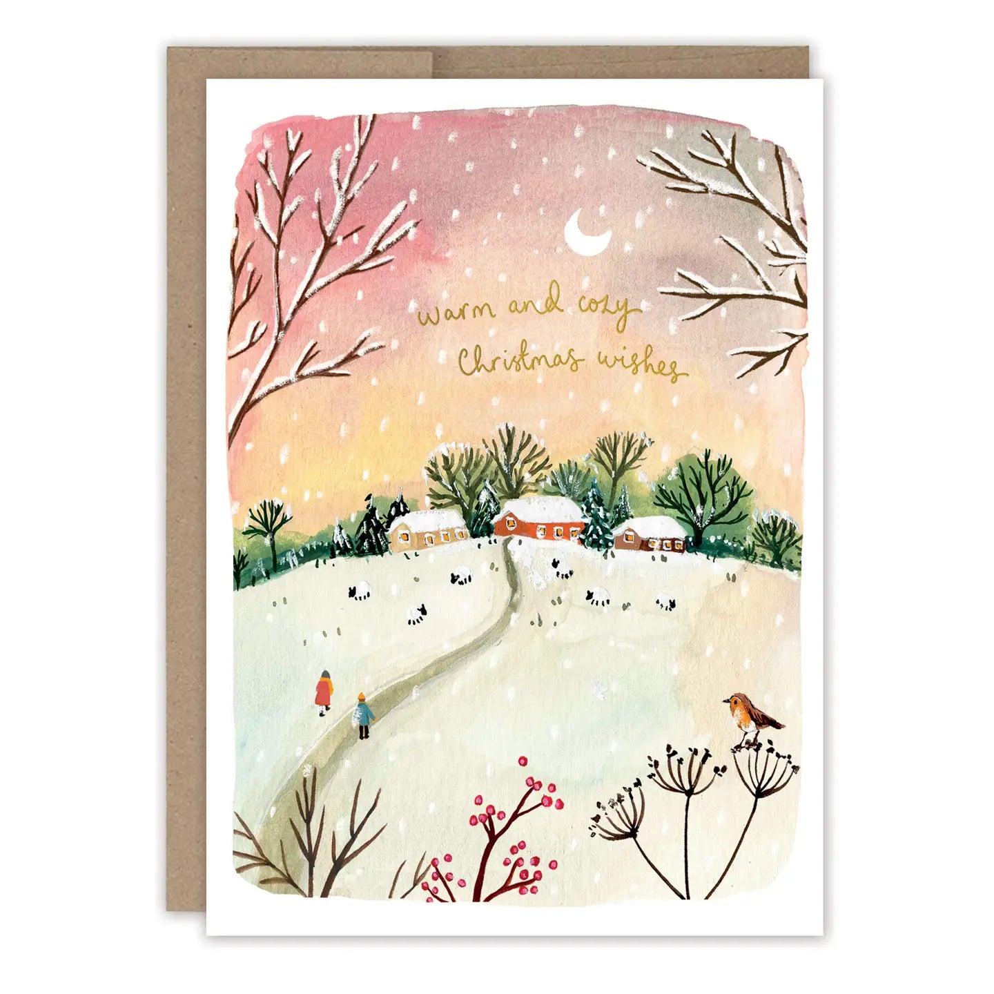 Pink Sky Holiday Card