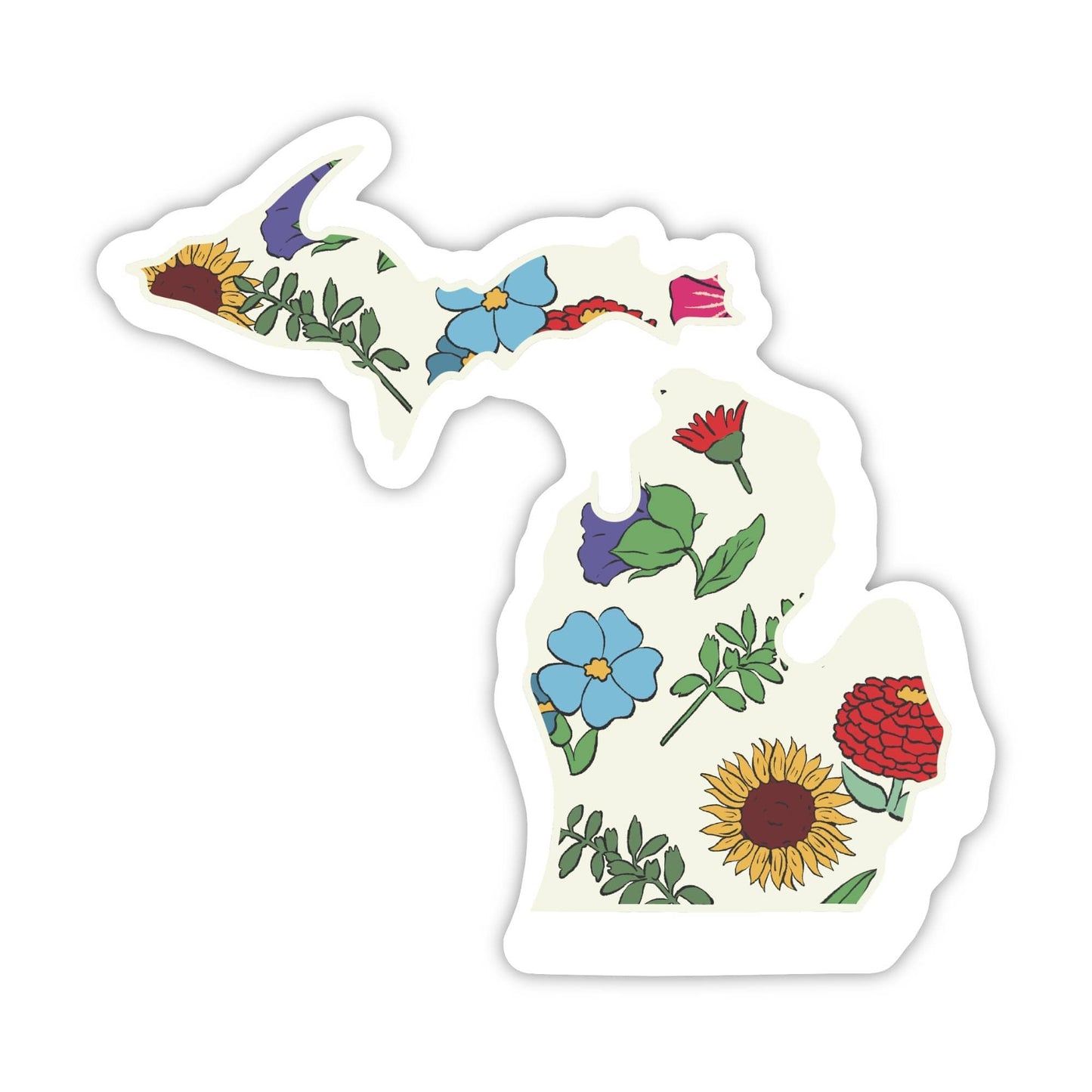 Michigan Vintage Floral Pattern Sticker