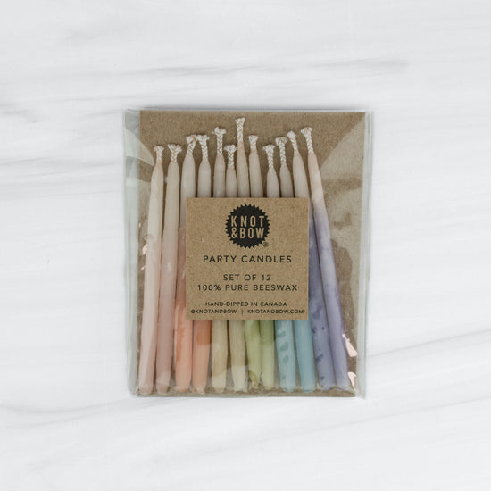 Assorted Ombre Beeswax Birthday Candles