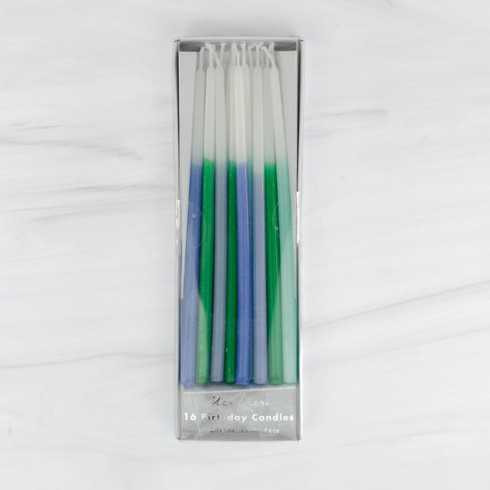 Blue and Green Tapered Candles
