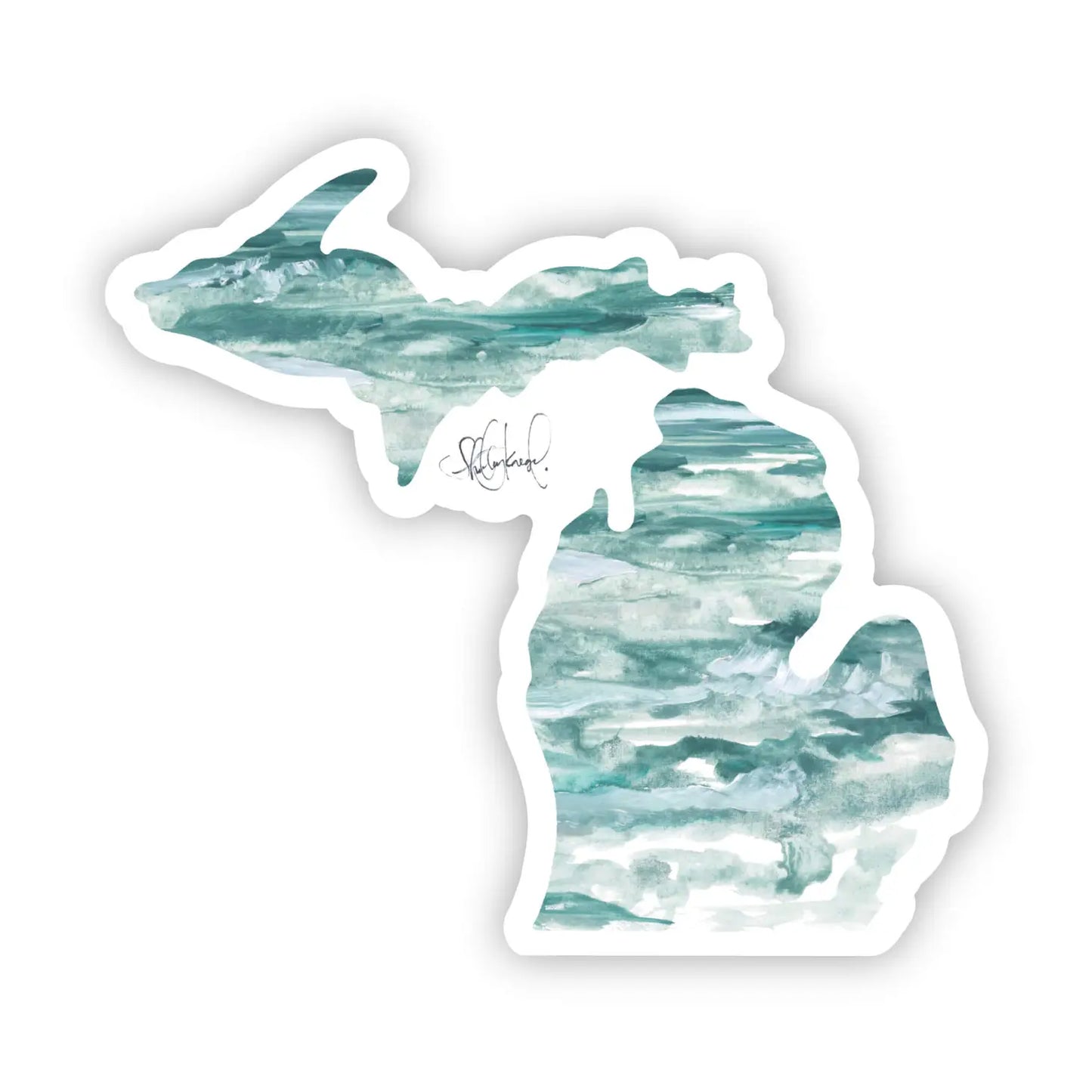 Michigan Watercolor Pattern Sticker
