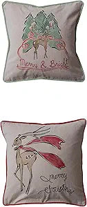 Reindeer and Holiday Sayings Pillow