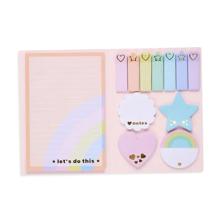 Side Notes Sticky Tab Notes Set - Pastel Rainbows