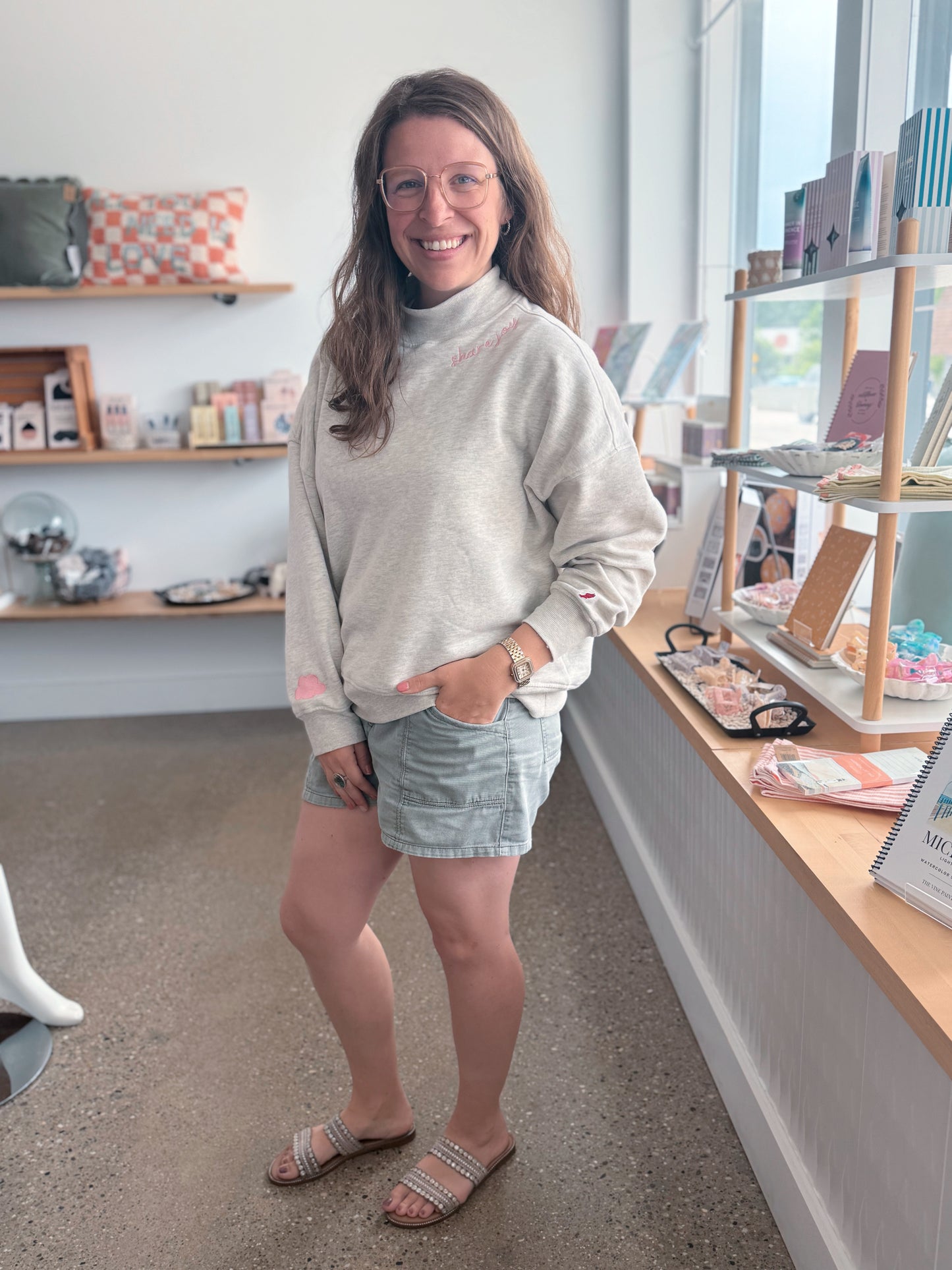 Share Joy Mock Neck Sweater