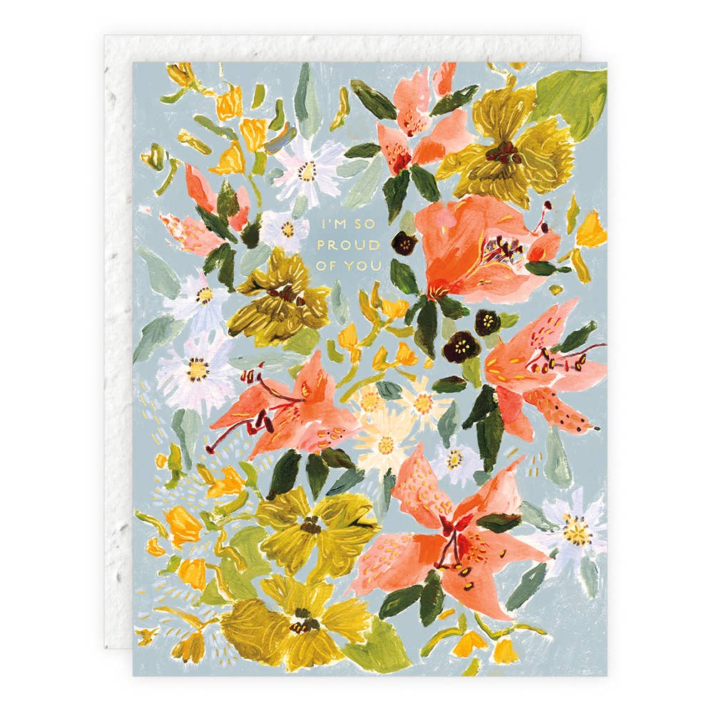Bouquet in Blue Proud of You Card