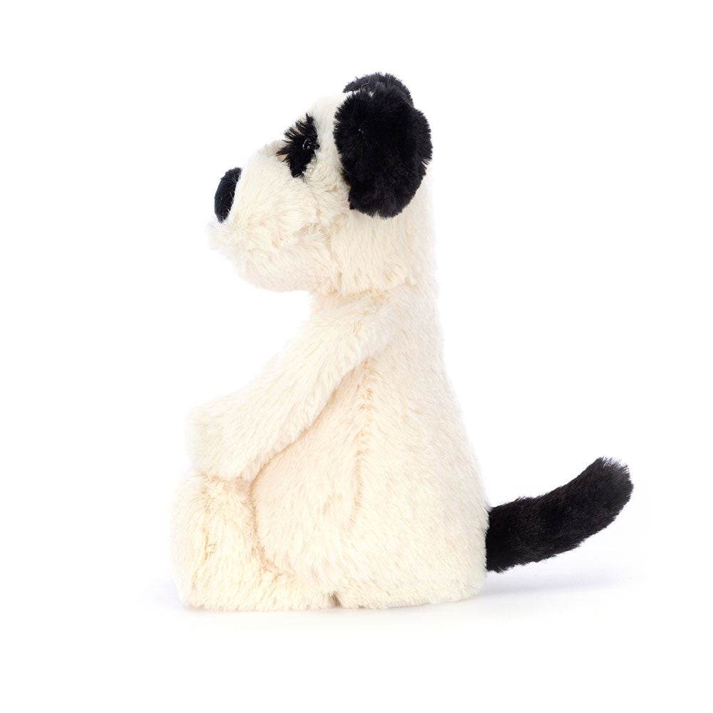 Bashful Little Black and Cream Puppy Plush