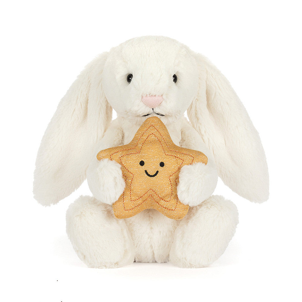 Bashful Cream Bunny with Star Plush