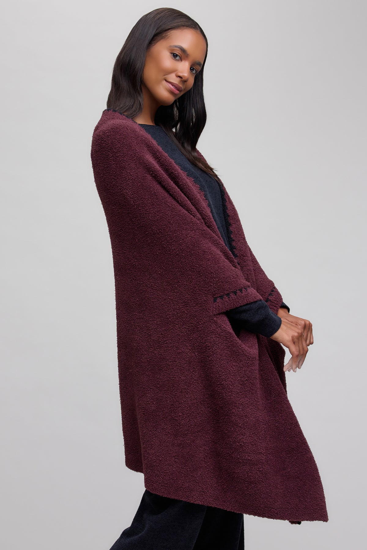 CozyChic Blanket Stitch Wrap