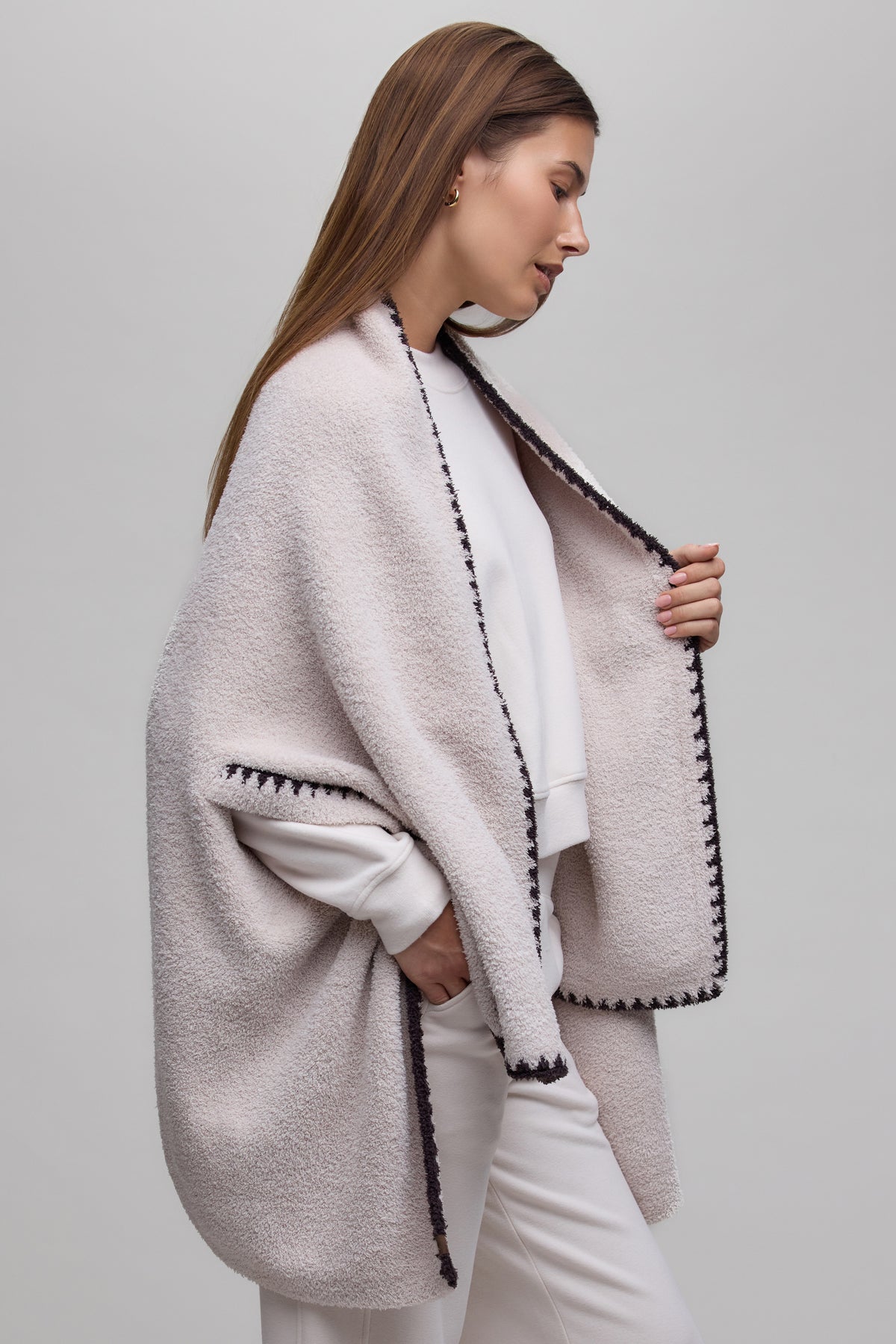 CozyChic Blanket Stitch Wrap
