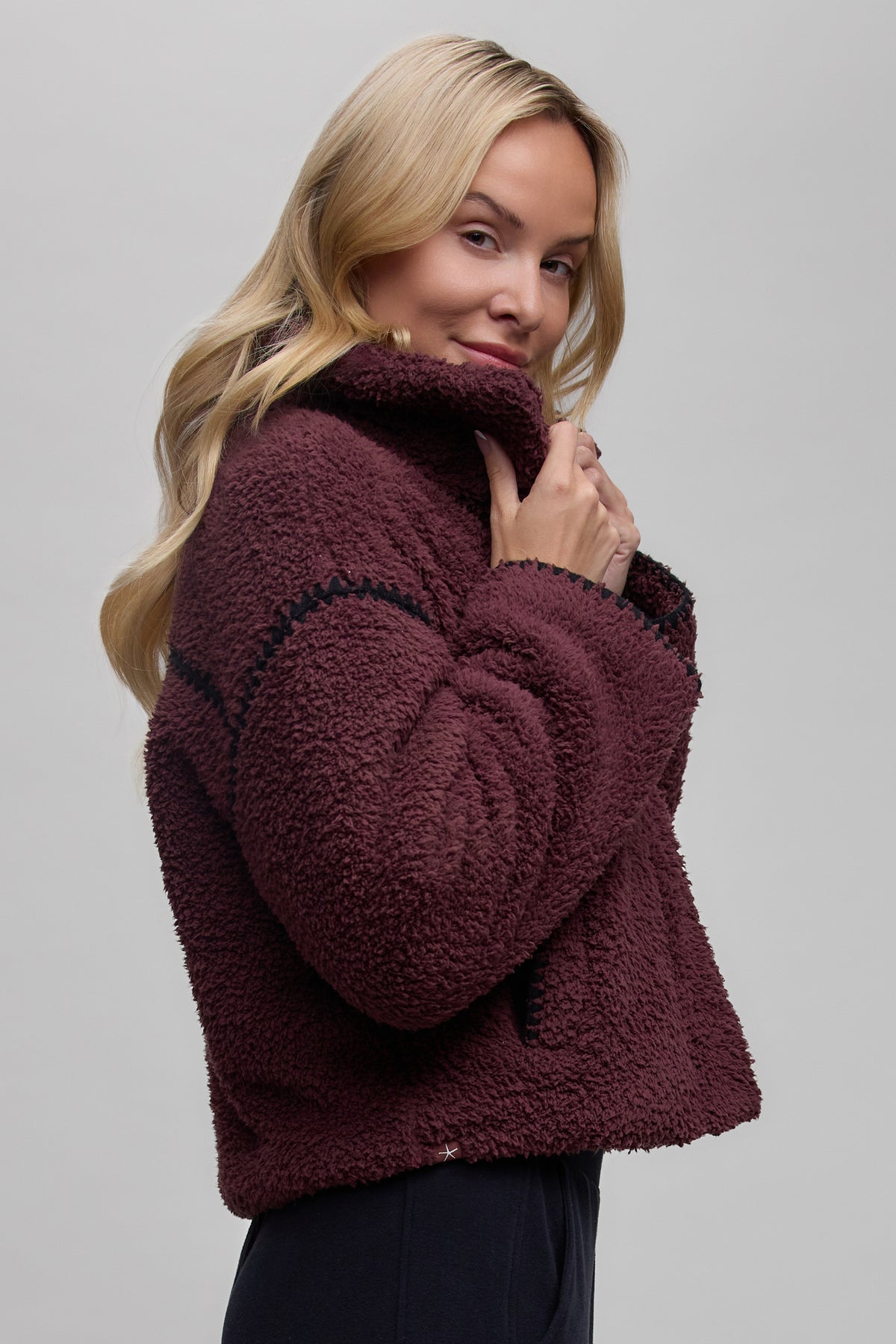 Brushed CozyChic Blanket Stitch Puffer Jacker