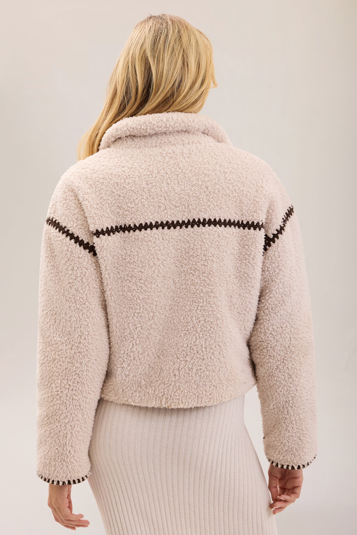 Brushed CozyChic Blanket Stitch Puffer Jacker