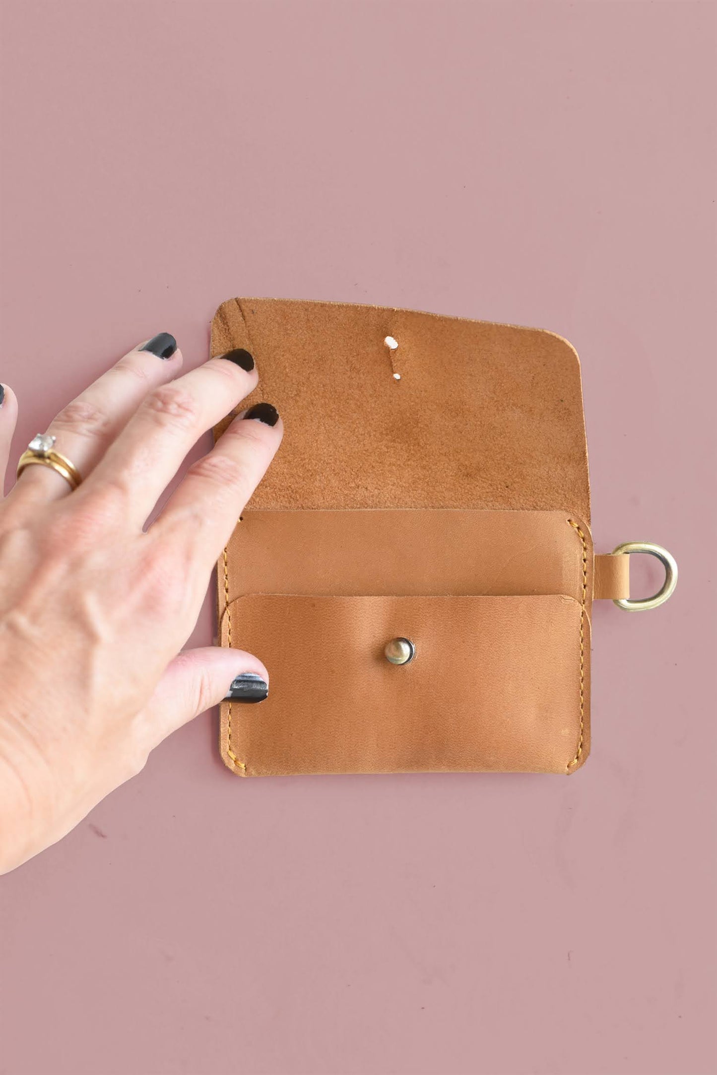 Fall Rectangle Leather Card Carrier