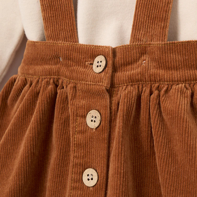 Rust Courduroy Overall Skirt and Bodysuit