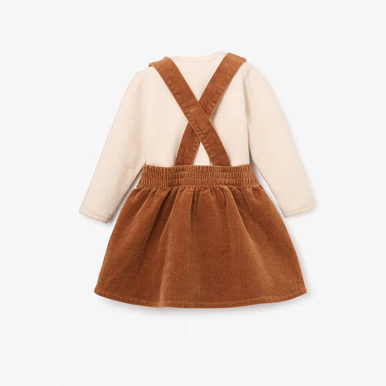 Rust Courduroy Overall Skirt and Bodysuit