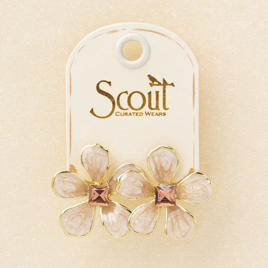 Sparkle & Shine Large Enamel Flower Earring