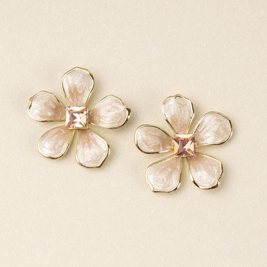 Sparkle & Shine Large Enamel Flower Earring