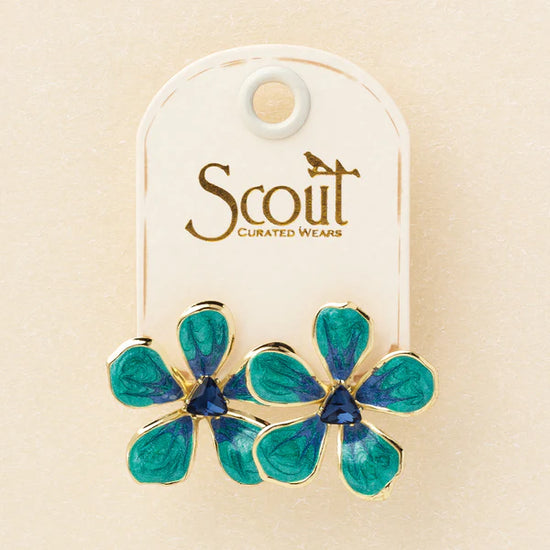 Sparkle & Shine Large Enamel Flower Earring