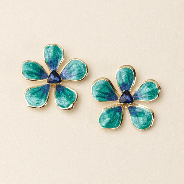 Sparkle & Shine Large Enamel Flower Earring