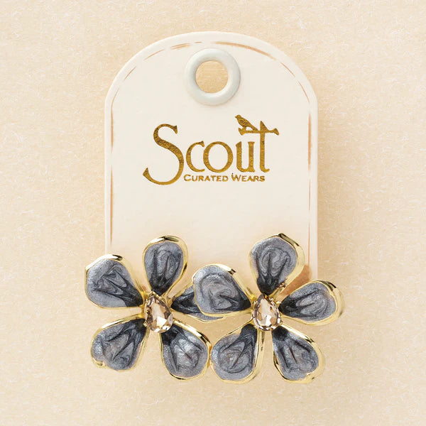 Sparkle & Shine Large Enamel Flower Earring