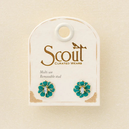 Load image into Gallery viewer, Sparkle &amp;amp; Shine Small Enamel Flower Earring
