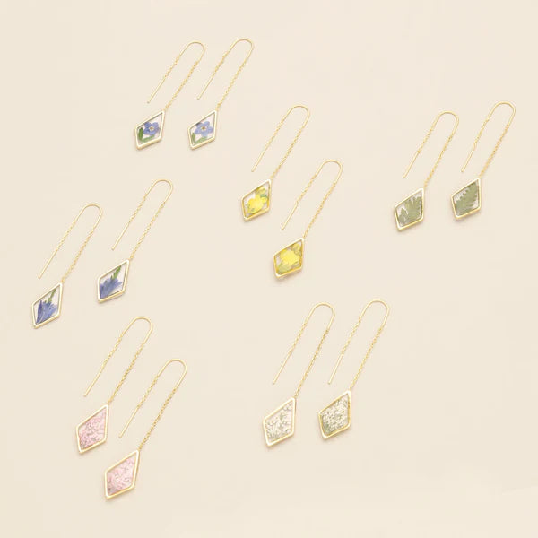 Pressed Flower Thread Earring