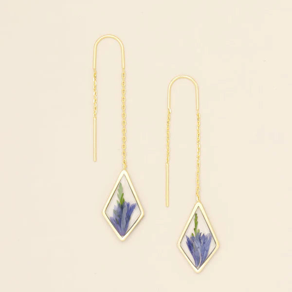 Pressed Flower Thread Earring
