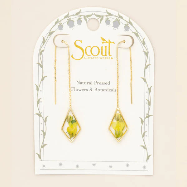 Pressed Flower Thread Earring