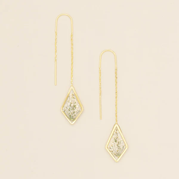 Pressed Flower Thread Earring