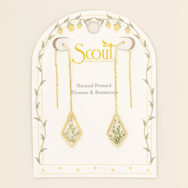 Pressed Flower Thread Earring