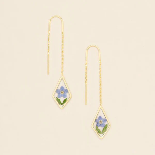 Pressed Flower Thread Earring