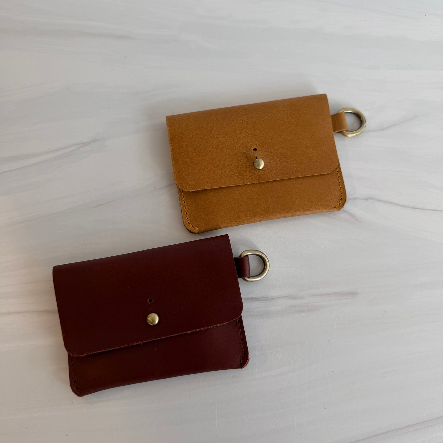 Fall Rectangle Leather Card Carrier
