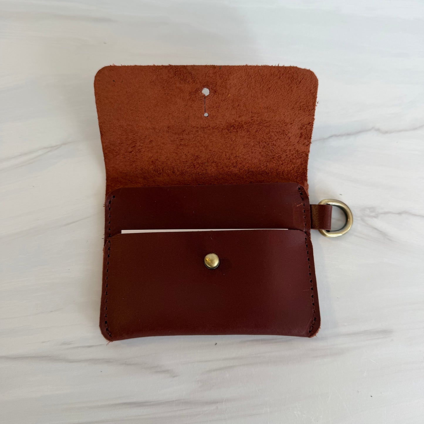 Fall Rectangle Leather Card Carrier