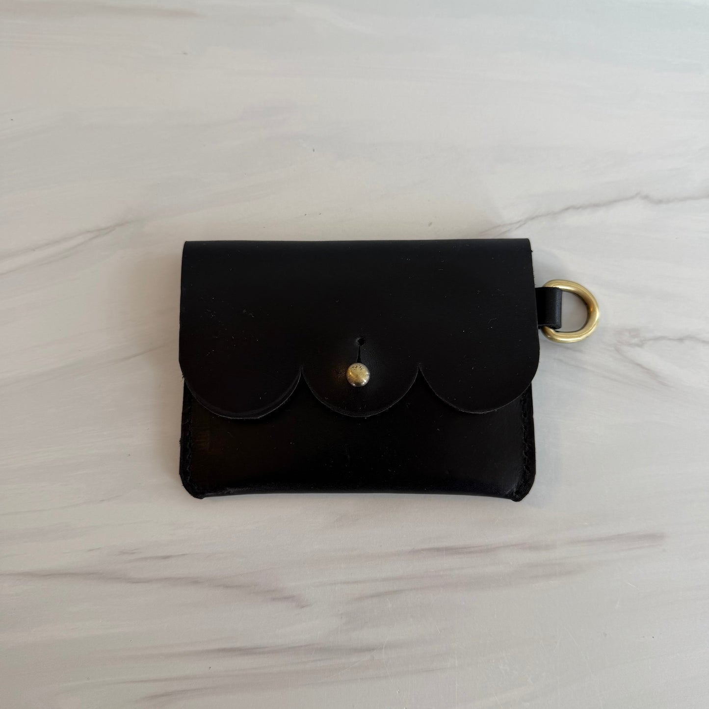 Fall Scallop Leather Card Carrier