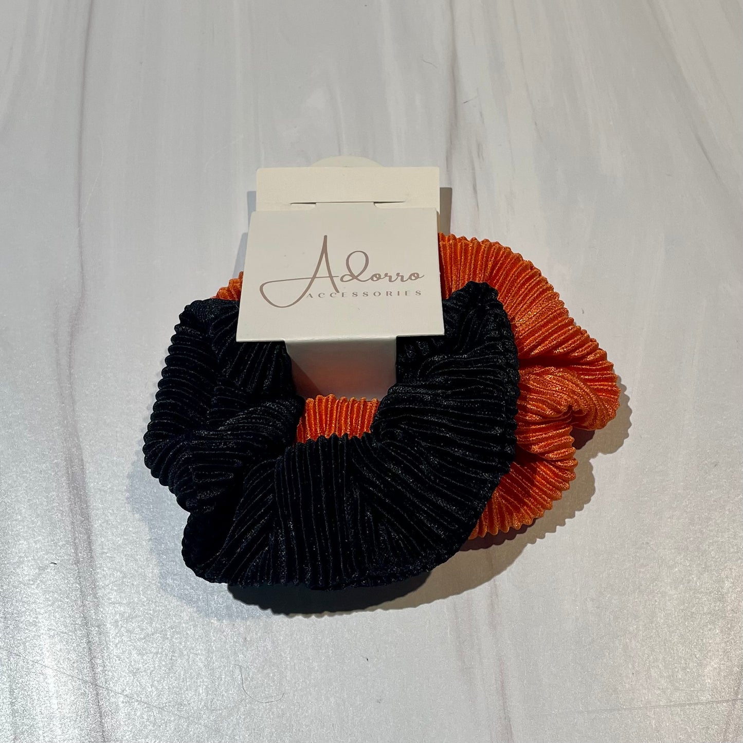 Fall Gingham Orange/Black Scrunchies