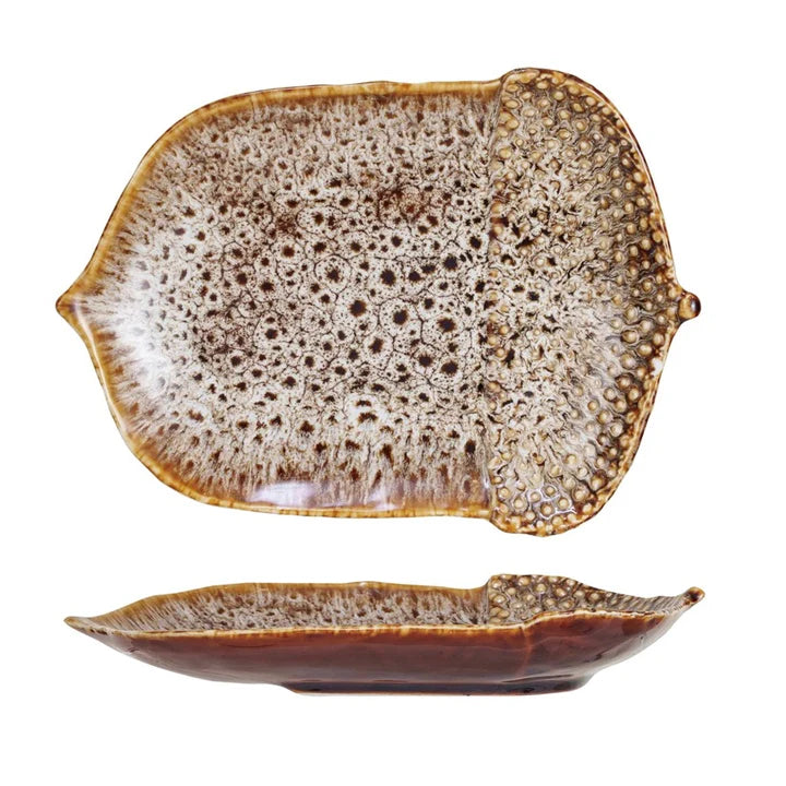 Stoneware Acorn Shaped Plate