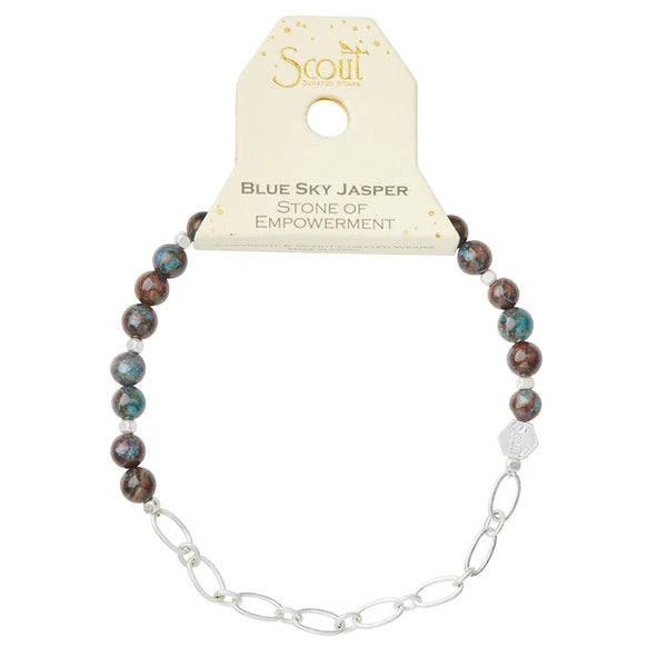 Mini Stone w/Chain Stacking Bracelet